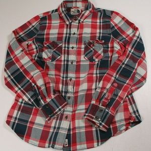 North Face Women Sz M Flannel Button Shirt